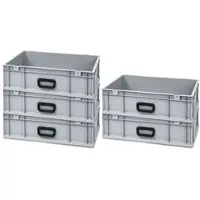 Proregal 5x Eurobox NextGen Portable Uno | HxBxT 17x40x60cm | 34 Liter | Eurobehälter, Transportbox, Transportbehälter, Stapelbehälter