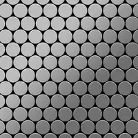 ALLOY Mosaik Fliese Massiv Metall Edelstahl Marine Gebürstet Grau 1,6mm Dollar-s-s-mb 1 Paket mit 10 Matten 0,88 m2 Grau