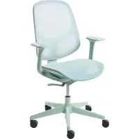 Beliani Bürostuhl Mintgrün Netzstoff Atmungsaktiv Drehbar Höhenverstellbar mit Armlehnen Modernes Design Computer Drehstuhl für Homeoffice Büro