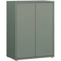 Forte ALICE SPRINGS Kommodenschrank 70 80, modern-minimalistisch, 2-türig, Wohn-/Schlafzimmer, Holzwerkstoff, Salbei, 74,5 cm breit x 99,1 cm hoch x 41,5 cm tief