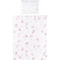 Chipolino Babybettwäsche 3-teilig, Decke 130 x 100 cm, Kissen 45 x 35 cm, Laken rosa Blumen
