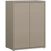 Forte ALICE SPRINGS Kommodenschrank 70 80, modern-minimalistisch, 2-türig, Wohn-/Schlafzimmer, Holzwerkstoff, Taupe, 74,5 cm breit x 99,1 cm hoch x 41,5 cm tief