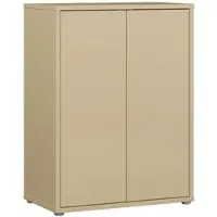 Forte ALICE SPRINGS Kommodenschrank 70 80, modern-minimalistisch, 2-türig, Wohn-/Schlafzimmer, Holzwerkstoff, Buttergelb, 74,5 cm breit x 99,1 cm hoch x 41,5 cm tief