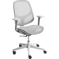 Beliani Bürostuhl Grau Netzstoff Atmungsaktiv Drehbar Höhenverstellbar mit Armlehnen Modernes Design Computer Drehstuhl für Homeoffice Büro