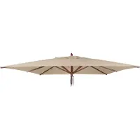 Mendler Ersatz-Bezug für Gastronomie Holz-Sonnenschirm MCW-C57b, Sonnenschirmbezug, eckig 3x3m Polyester creme