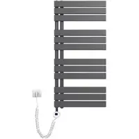 Emke Elektrischer Handtuchwärmer mit Heizstab und Timer, Anthrazit 1041x500mm 600W