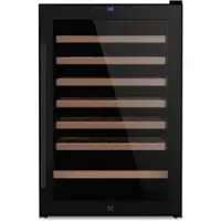 LES PETITS CHAMPS Weinkühlschrank zur Aufbewahrung von 48 Flaschen CAVCB48 Schwarz, 128L, 6 Holzregale, Thermodynamische Kühlung, LED, Anti-UV