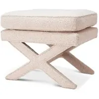 Casa Padrino Luxus Hocker Creme - Rechteckiger Sitzhocker - Kreuzhocker - Luxus Möbel