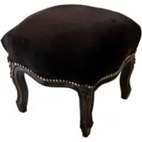 Casa Padrino Barock Fußhocker Schwarz / Schwarz