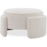 Casa Padrino Luxus Hocker Cremeweiß Ø 73 x H. 38 cm - Runder Sitzhocker - Rundhocker - Fußhocker - Wohnzimmer Möbel - Hotel Möbel - Luxus Möbel