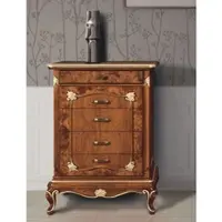Casa Padrino Luxus Barock Kommode mit 5 Schubladen Braun / Gold H. 105 cm - Italy