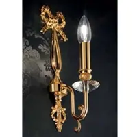 Casa Padrino Luxus Barock Kristall Wandleuchte Gold 10 x 16 x H. 36 cm - Prunkvolle Wandlampe im Barockstil - Barock Leuchten - Edel & Prunkvoll - Luxus Qualität - Italy