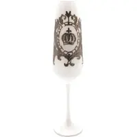 Casa Padrino Pompöös by Luxus Champagnerglas mit edler Platin Beschichtung Weiß / Silber Ø 6 x H. 25 cm - Pompööses Champagnerglas designed by Harald Glööckler