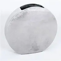 Casa Padrino Designer Aluminium Blumenvase 38 x 8 x H 40 cm - Vintage Look