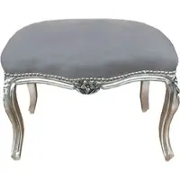 Casa Padrino Barock Sitzhocker Grau / Silber - Antik Stil Möbel