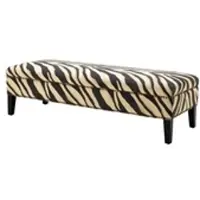 Casa Padrino Luxus Sitzbank Zebra 142 x 51 x H. 40 cm - Edle Bank mit Birkenholzgestell