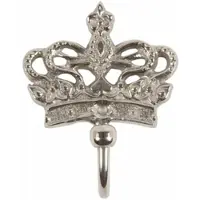 Casa Padrino Barock Kleiderhaken Krone Silber H. 8 cm - Barock Garderoben Accessoires