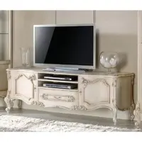 Casa Padrino Luxus Barock TV Schrank Cremefarben / Silber - Handgefertigtes Massivholz Sideboard mit 2 Türen und Schublade - Barock Wohnzimmer Möbel - Luxus Qualität - Made in Italy