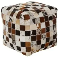 Casa Padrino Luxus Sitzwürfel Mehrfarbig 40 x 40 x H. 40 cm - Fell Sitzhocker im Patchwork Design