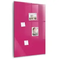 Tulup Beschreibbare Glasmagnettafel Kräftige Rosa Farbe 60x90 cm Magnettafel Büro Glas Weißer Marker Glassboard Magnetisch