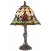 Casa Padrino Jugendstil Tiffany Tischleuchte Bunt / Braun H. 40 cm - Tiffany Leuchten