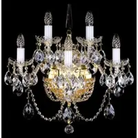 Casa Padrino Luxus Barock Kristall Wandleuchte Gold 51 x 32 x H. 56 cm - Prunkvolle Wandlampe mit Böhmischem Kristallglas - Edel & Prunkvoll