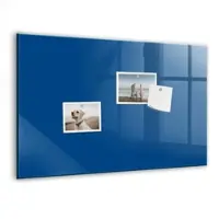 Tulup Beschreibbare Magnettafel Blaue Farbe 60x40 cm Beschreibbare Magnettafel Küche Weißer Marker Magnetisches Glassboard