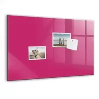 Tulup Beschreibbare Magnettafel Kräftige Rosa Farbe 60x40 cm Beschreibbare Magnettafel Küche Weißer Marker Magnetisches Glassboard
