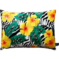 Casa Padrino Luxus Deko Kissen Florida Flowers Mehrfarbig 35 x 55 cm - Feinster Samtstoff - Dekoratives Wohnzimmer Kissen