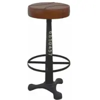 Casa Padrino Industrie Stil Hocker Schwarz / Braun H. 60 cm - Industrie Stil Möbel
