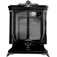 Casa Padrino Luxus Barock Vitrine Schwarz / Silber - Handgefertigte Barock Möbel