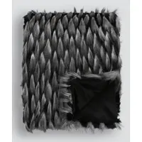 Casa Padrino Luxus Tagesdecke Schwarz / Grau 150 x 240 cm - Kunstpelz Wohndecke