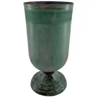Casa Padrino Blumenvase Mintgrün Ø 14 x H. 29 cm - Runde Aluminium Vase - Deko Accessoires