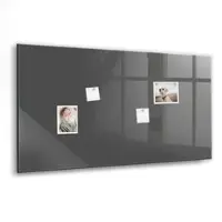 Tulup Beschreibbare Glasmagnettafel Grau 120x60 cm Magnettafel Büro Glas Weißer Marker Glassboard Magnetisch
