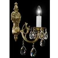 Casa Padrino Luxus Barock Kristall Wandleuchte Bronze H. 37 cm - Prunkvolle Wandlampe mit Böhmischem Kristallglas - Edel & Prunkvoll