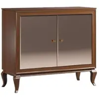 Casa Padrino Luxus Art Deco Sideboard Dunkelbraun 108,7 x 43,5 x H. 95,5 cm - Massivholz Schrank mit 2 verspiegelten Türen - Art Deco Wohnzimmer Möbel