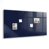 Tulup Magnettafel Beschreibbar Farbe Dunkelmarineblau 120x60 cm Magnettafel Küche Glas Weißer Marker Glastafel Magnetisch