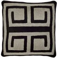 Casa Padrino Designer Zierkissen Schwarz & Grau 50 x H. 50 cm - Luxus Kissen