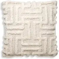 Casa Padrino Luxus Kissen Elfenbein 60 x 60 cm - Handgewebtes Deko Woll Kissen - Quadratisches Zierkissen - Wohnzimmer Dekoration - Luxus Deko Accessoires - Luxus Kollektion
