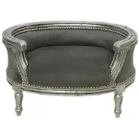 Casa Padrino Barock Hunde & Katzen Sofa Grau /Silber Hundebett & Katzenbett