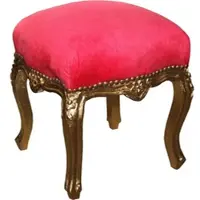 Casa Padrino Barock Sitzhocker Rot / Gold Höhe 40 cm, Breite 35 cm - Barock Möbel