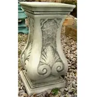 Demotex GmbH Casa Padrino Barock Gartendeko Säule Grau 32 x 32 x H. 61 cm - Elegante Blumensäule - Gartensäule im Barockstil - Barock Garten & Terrassen Deko