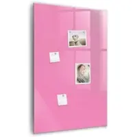 Tulup Glasmagnettafel Rosa Farbe 60x90 cm Glastafel Magnetisch Beschreibbar Schwarzer Marker Magnettafel Für Organisation