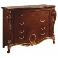 Casa Padrino Luxus Barock Kommode Dunkelbraun / Gold 133 cm - Made in Italy