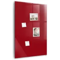 Tulup Glasmagnettafel Rote Farbe 60x90 cm Glastafel Magnetisch Beschreibbar Weißer Marker Magnettafel Für Organisation