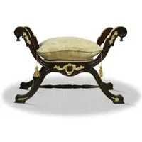 Casa Padrino Barock Sitzhocker Schwarz Gold - Luxus Kreuzhocker