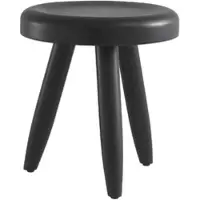 Casa Padrino Luxus Sitzhocker Schwarz Ø 31 x H. 34 cm - Massivholz Hocker - Runder Mindi Holz Sitzhocker - Luxus Möbel