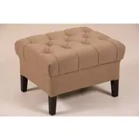 Casa Padrino Designer Sitzhocker Chesterfield Khaki Rechteckig 60 x 50 cm Sitzhöhe 42cm