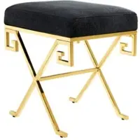 Casa Padrino Luxus Sitz Hocker Edelstahl Gold - Vintage Art Deco Möbel