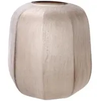 Casa Padrino Luxus Vase Sandfarben Ø 33 x H. 32 cm - Luxus Wohnzimmer Dekoration